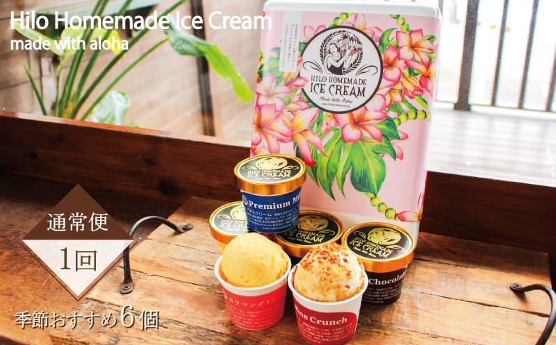 Hilo Homemade Ice Cream 季節おすすめアイスクリーム 130ml×6個セット